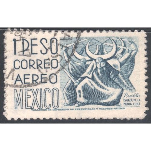 Mexico 1950 - SG906a - 1p grey - Dance Of The Half Moon, Puebla - used