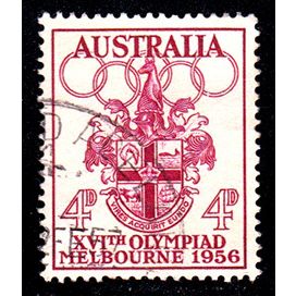 Australia 1956 Olympic Games 4d Used Stamp. Sport