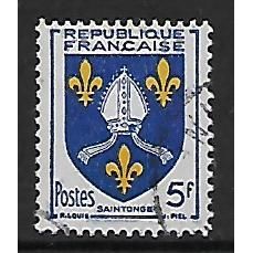 FRANCE 1954 PROVINCIAL COAT OF ARMS 5F SAINTONGE SG 1231 FINE USED#