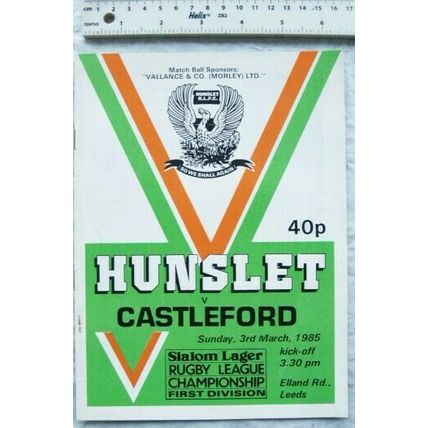 1985 programme Hunslet v. Castleford