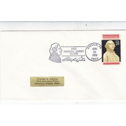 United States 1989 Chester PA First Inaugral Journey Station Cover FDC VGC