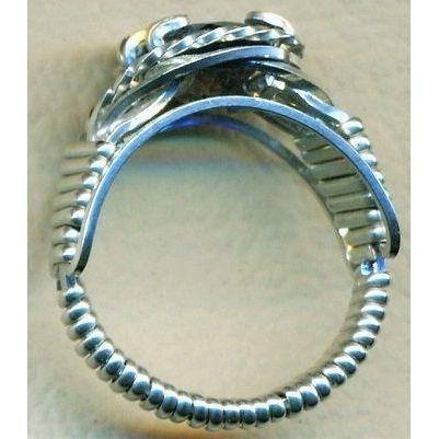 Iolite Sterling Silver Wire Wrap Gemstone Ring sz 5