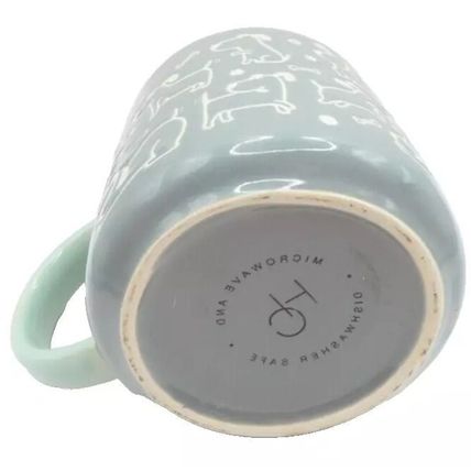 Dog Mug Ceramic Green Handle 8.5 CM Microwave & Dishwasher Proof Gift Canine