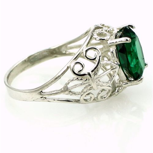 Russian Nanocrystal Emerald, 925 Sterling Silver Ring, SR162