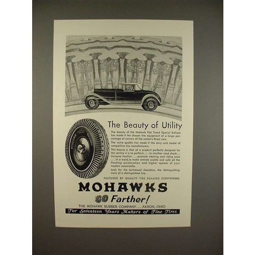 1930 Mohawk Balloon Tire Ad - Beauty of Utility