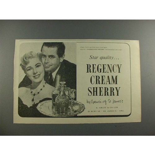 1955 Regency Sherry Ad w/ Eleanor Parker, Glenn Ford