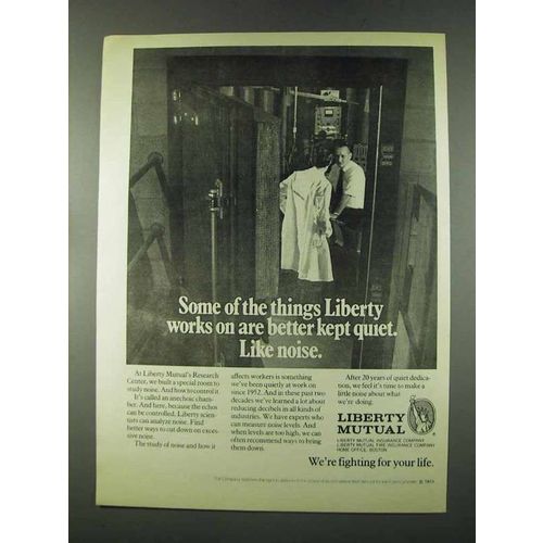1973 Liberty Mutual Insurance Ad - Better Kept Quiet