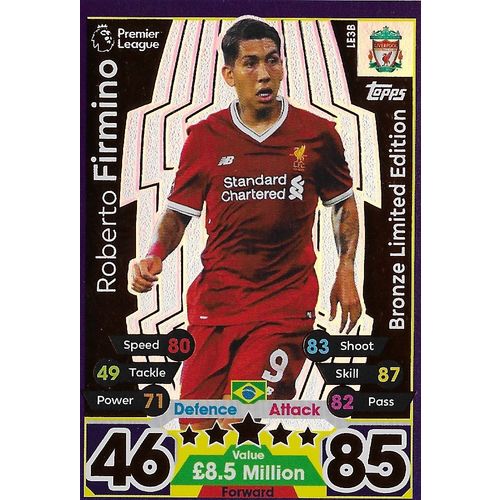 Topps Match Attax 2017/18 Cards: Bronze Limited Edition - Liverpool, Firmino