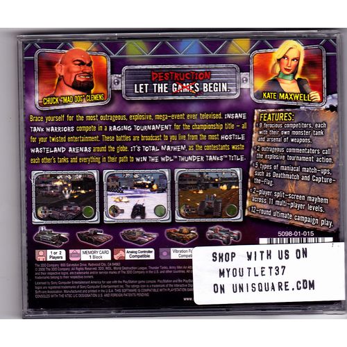 World Destruction League - Thunder Tanks Sony PlayStation - COMPLETE - Very Good