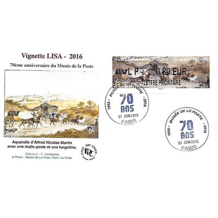 ATM Mi 142 FDC: 68 c. 70th Anniversary of the Postal Museum.