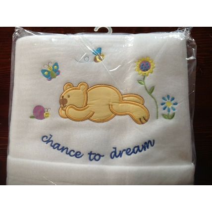 New Cuddle Bear "Super Soft" fleece "chance to dream" cot blanket, 150 x 120cm,
