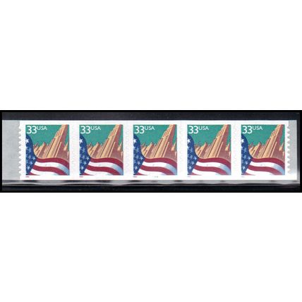 3281c 33c U.S. Flag Over City Very Fine MNH PNC 5555/5 KA9378