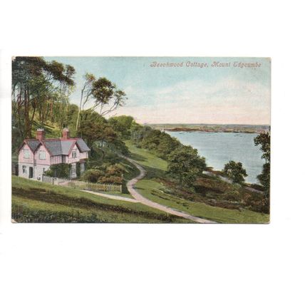 PRINTED POSTCARD OF BEECHWOOD COTTAGE MOUNT EDGCUMBE CORNWALL POSTED 1907 (2927)