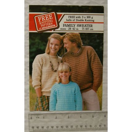 1984 Woolworth family sweaters, DK, 28-42 inch, 71-107 cm