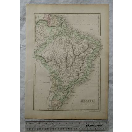 1850 Black's steel engraved map Brazil