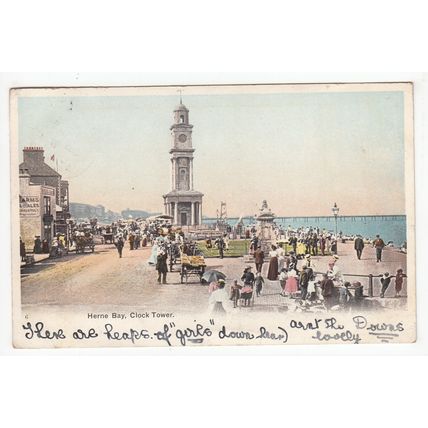 The Clock Tower Herne Bay Postcard 1903 Kent HB6