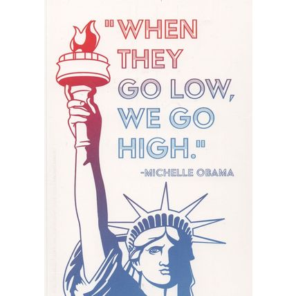 Michelle Obama Statue Of Liberty American Politics Campaign Postcard