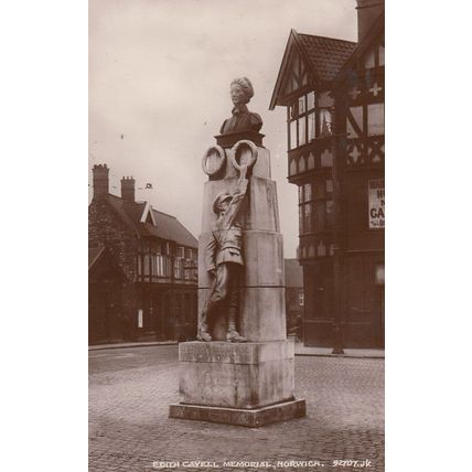 Edith Cavell Memorial Norwich Real Photo 92707 RPC Old Postcard