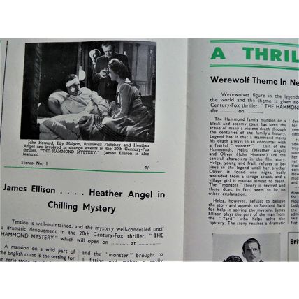 HAMMOND MYSTERY, The (The Undying Monster) (1942) vintage UK pressbook