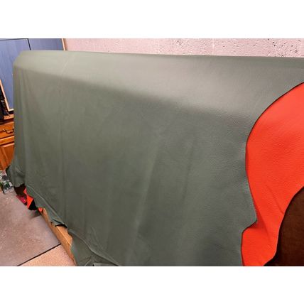 Italian Full Whole Leather Cow Hide Colour Lichen Green