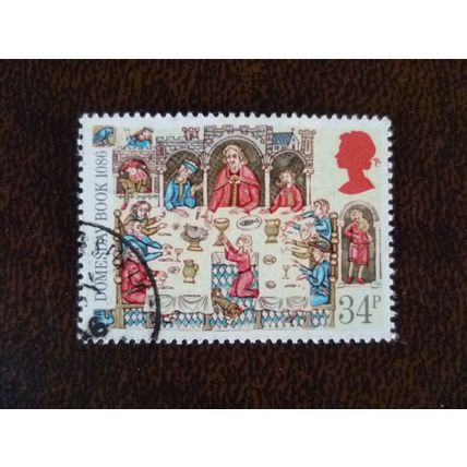 1986 GB Domesday Book 34p Lord at Banquet fine used stamp SG1327 History