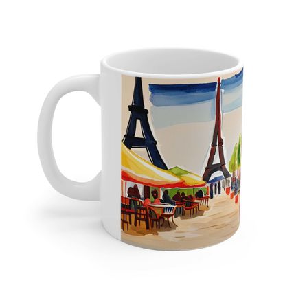 At the Cafe Paris France #2 Mug Ceramic Coffee Mug 11oz