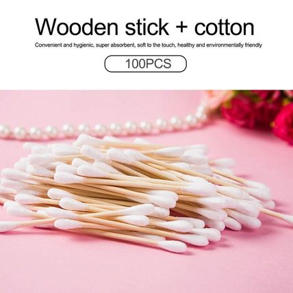 300 ECO Friendly Bamboo Cotton Buds Wooden Makeup Ear Swabs Biodegradable Vegan