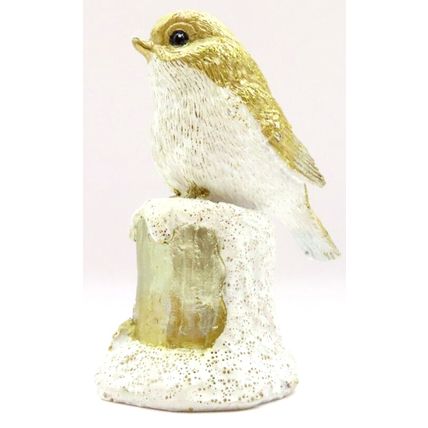 Golden Glitter Robin Ornament Figurine 8 CM Gift Christmas Holiday Decoration
