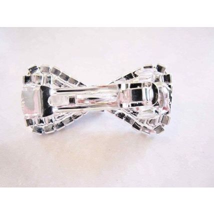 Small bow shaped crystal hair barrette clip bridal clip bridal barrette
