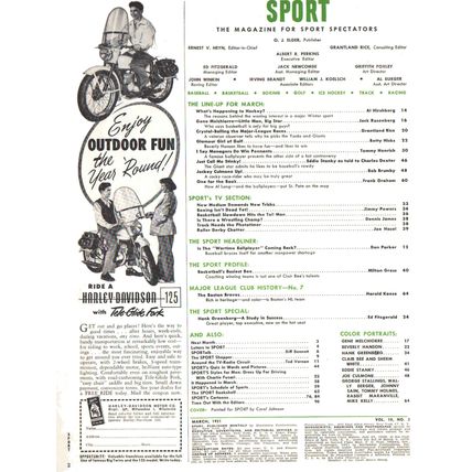 Mag: Mar 1951 Sport ~ Hank Greenberg, Boston Braves, Movie Ad "THE THING"