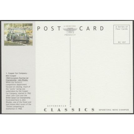 Mini Cooper at Snetterton - Golden Era Postcard
