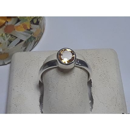 3/4ct Natural 6.0mm Round Bezel Sterling Silver simple 3.0mm Band Ring #20031