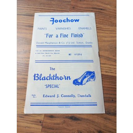 1963/64 Drumcondra vs Waterford, League of Ireland Shield 22/9/63 ** FREE P&P **