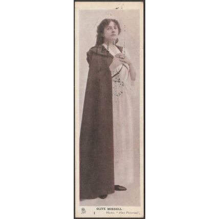 Actress Olive Morrell, c.1904 - Tuck's Bookmarker Postcard