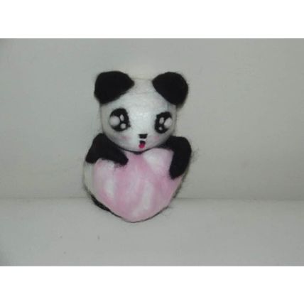 Hand Crafted Anime Panda needle felt 15cm's brand new