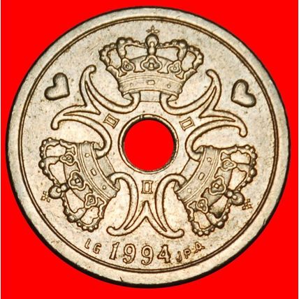 ⰆHEARTS 1992-2023:DENMARK★1 CROWN 1994★MARGRETHE II (1972-)★LOW START★NO RESERVE