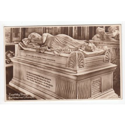 Boothby Tomb at Ashbourne Church Postcard Derbyshire Kingsway
