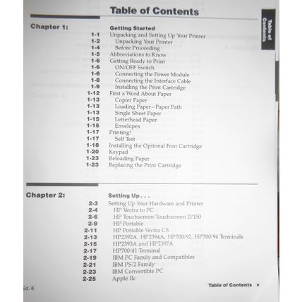 Hewlett-Packard DeskJet Professional Printer : Owner's Manual. 1988
