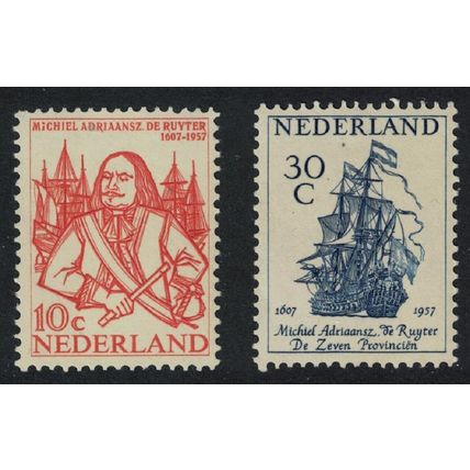 Netherlands Admiral M A de Ruyter 2v 1957 MNH SG#848-849