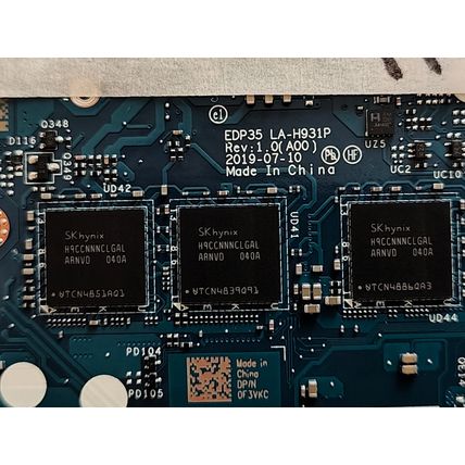 DELL XPS 13 7390 Motherboard i7-10510U SRGKW 16GB F3VKC LA-H931P FAULTY