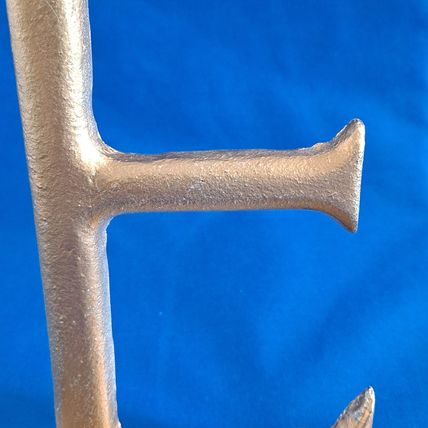 LARGE 8" tall Gold Colored Metal LETTER E Christmas STOCKING HANGER Holder Hook