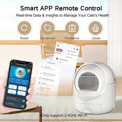Self Cleaning Cat Litter Box, Automatic Cat Litter Box with APP Control Odor Rem