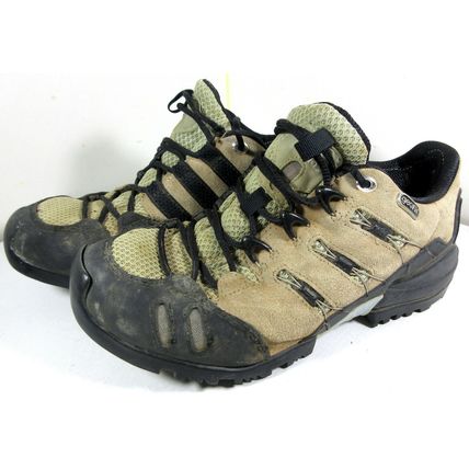 Adidas GEOFIT Hiking Boots Tan Black Trail Outdoors Leather Size 7 US Women's