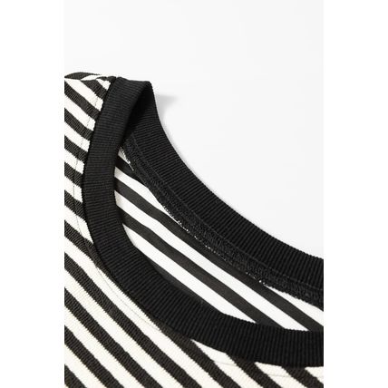 Black Stripe Loose Drop Shoulder Long Sleeve Top