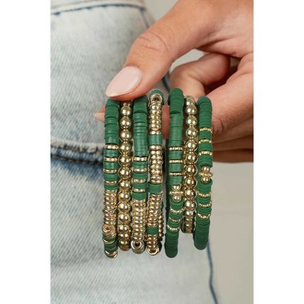 Vineyard Green St Patricks Multi Layered Beaded Bracelet Set