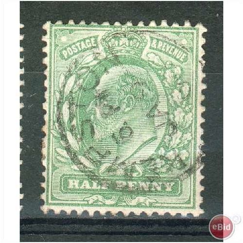 GB stamps 1902-10 KEV11 - 1/2d SG215 Kempston cancel 2