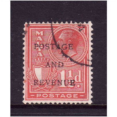 MALTA 1928 SG 179 1 1/2d ROSE RED FINE USED #2