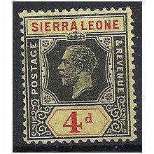 Sierra Leone 1925 SG137 4d Black & Red/Yellow Mounted Mint . .