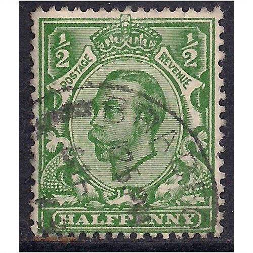 GB 1911 - 24 KGV 1/2d Green stamp Wmk 100 (153)