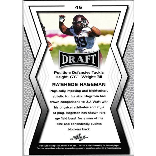2014 Leaf Draft 46 Ra'Shede Hageman Atlanta Falcons